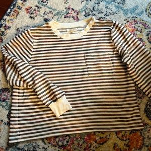 Madewell long sleeve rainbow stripe tee - size medium